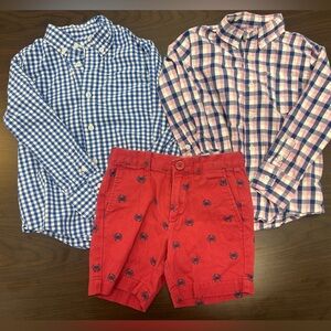 Boys 3T Crewcuts Summer Bundle Polo Shirts Crab Shorts